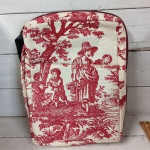 Vintage IGC Fabric Book Cover Toile de Jouey Print 7"x10"x1.5" Bible Cover Gift.